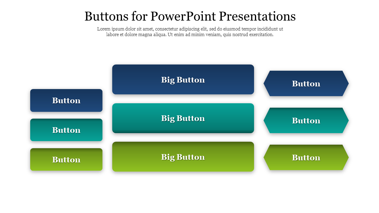 Free - Three Noded Buttons for PowerPoint Presentations Slides